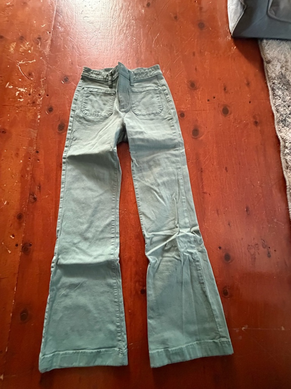 LC Lauren Conrad Light Sage Green Flared Jeans